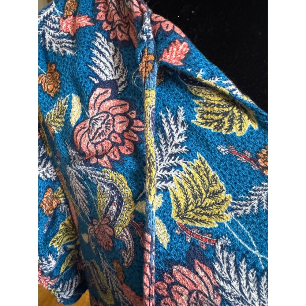 Knox Rose Boho Floral Rayon Tie Front Women’s Blouse Top Size L - Picture 4 of 11
